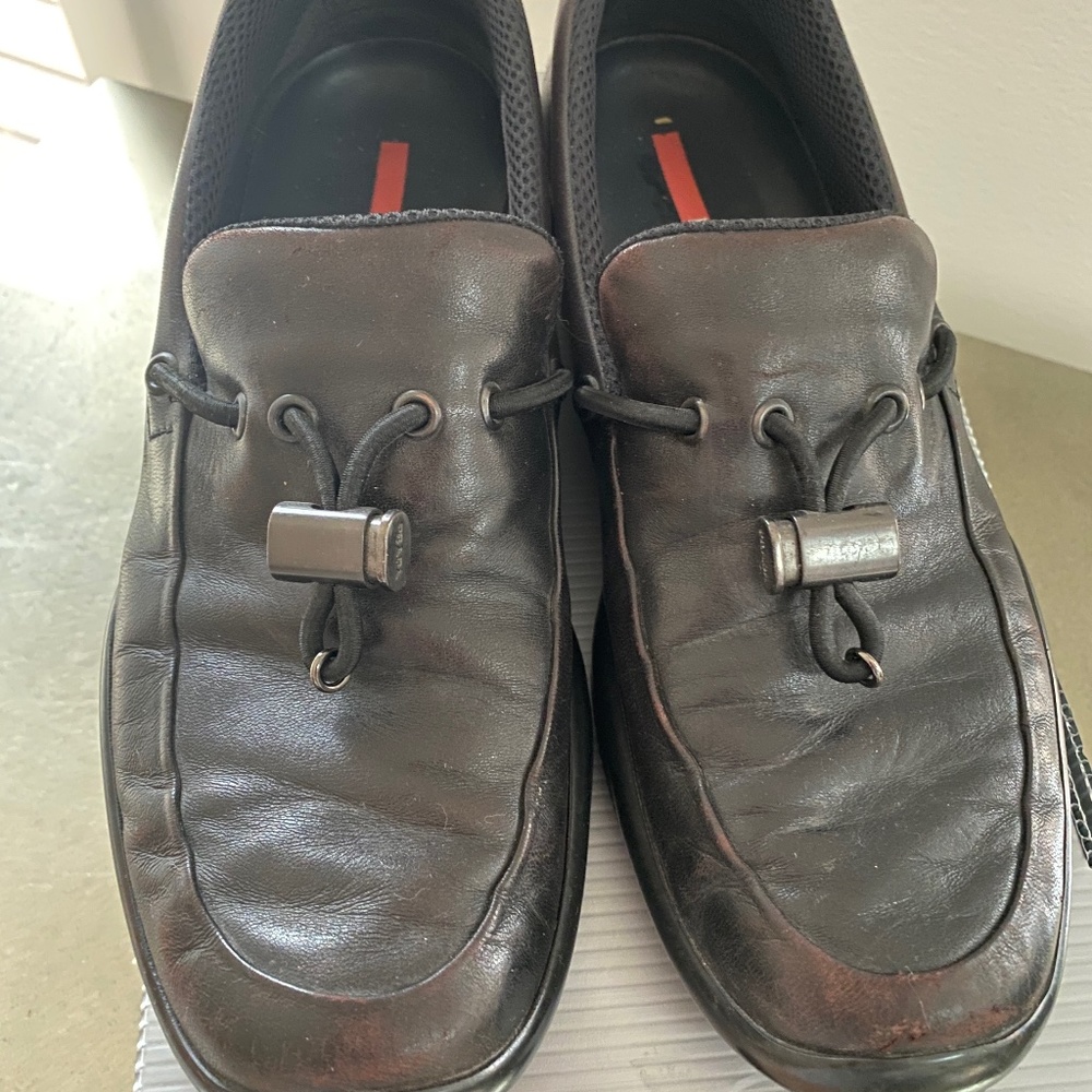 Womans Black Prada Toggle Loafer~Size EU 41~US 10